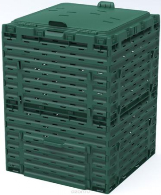 Садовый компостер Piteco с крышкой 300 л зеленый