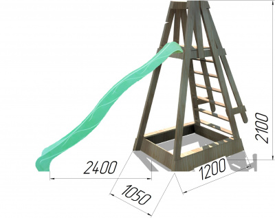 Деревянная горка+ скат 3м X-Factor