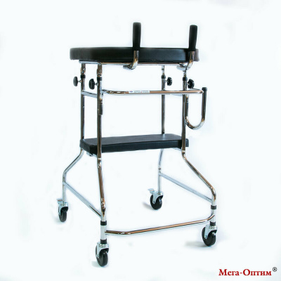 Ходунки регулируемые по высоте на 4-х колесах подлокотные Оптим PMR827