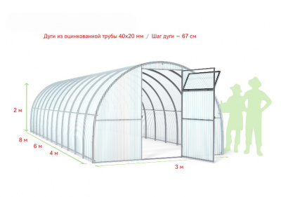 Теплица Агросфера Титан 4м (УТЦ67 40х20)