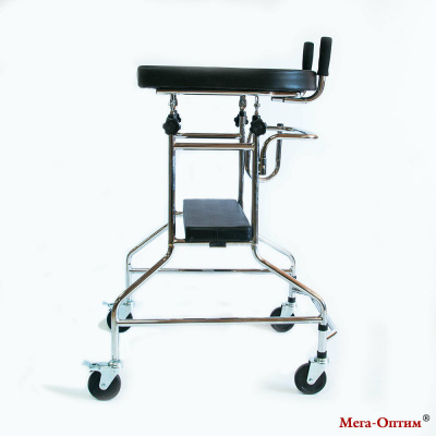 Ходунки регулируемые по высоте на 4-х колесах подлокотные Оптим PMR827
