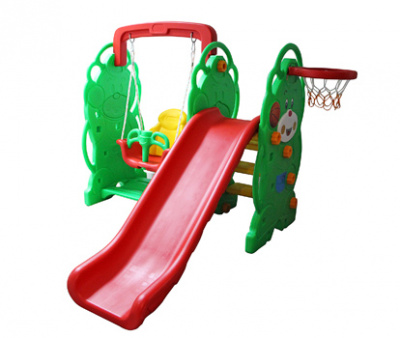 Горка пластиковая с кольцом и качелями Sundays QC-05015