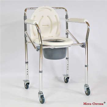 Кресло-туалет на колесах Оптим LK8005W складной