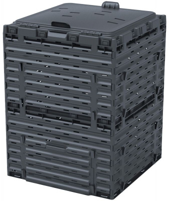 Садовый компостер Piteco с крышкой 300 л чёрный