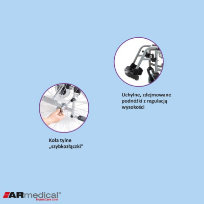 Инвалидная кресло-коляска ARmedical AR350 PRESTIGE