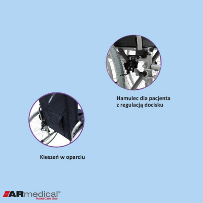 Инвалидная кресло-коляска ARmedical AR405 REGULAR (сталь)